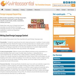 Kwintessential multilingual copywriting