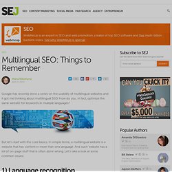 Multilingual SEO: Things to Remember