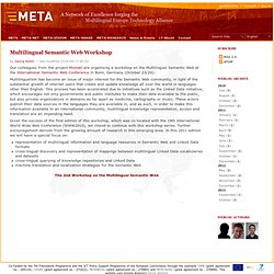 Multilingual Semantic Web Workshop — META Multilingual Europe Technology Alliance