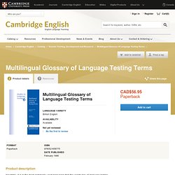 Multilingual Glossary of Language Testing Terms