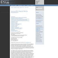 Invent + Build / Web + Multimedia / Accessible Digital Media Guidelines