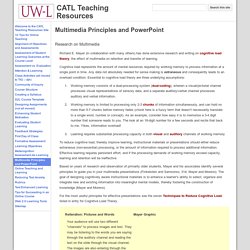 Multimedia Principles and PowerPoint - CATL Teaching Resources