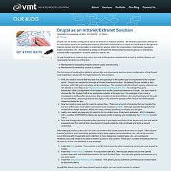 Drupal as an Intranet/Extranet Solution