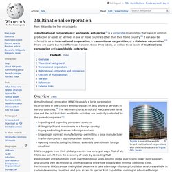 Multinational corporation - Wikipedia