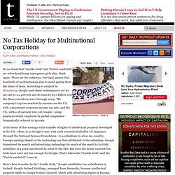 No Tax Holiday for Multinational Corporations