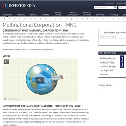 Multinational Corporation (MNC) Definition