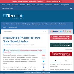 Create Multiple IP Addresses to One Single Network Interface