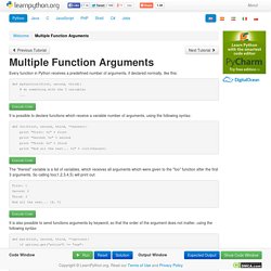 Multiple Function Arguments - Learn Python - Free Interactive Python Tutorial