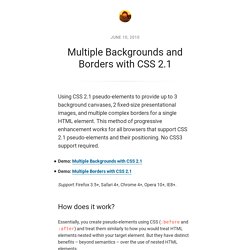 Multiple Backgrounds and Borders with CSS 2.1
