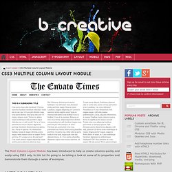 CSS3 Multiple Column Layout Module