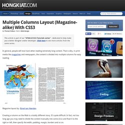 Multiple Columns Layout (Magazine-alike) With CSS3