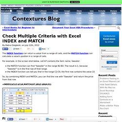 Check Multiple Criteria with Excel INDEX and MATCH
