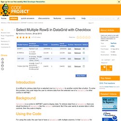 Select multiple row in data grid with check box