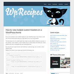 Use multiple custom headers on a WordPress theme