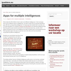 Apps for multiple intelligences