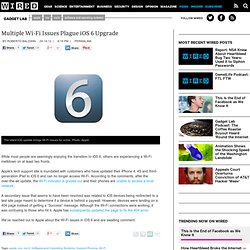 Multiple Wi-Fi Issues Plague iOS 6 Upgrade