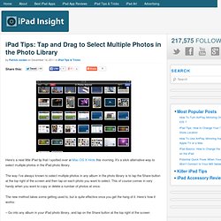 iPad Tips: Tap and Drag to Select Multiple Photos in the Photo Library
