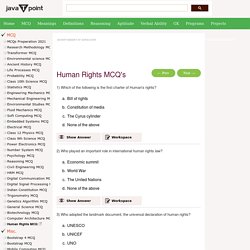 Human Rights MCQ (Multiple Choice Questions) - JavaTpoint