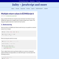 Multiple return values in ECMAScript 6