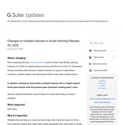 Blog de actualizaciones de G Suite: cambios en varias bandejas de entrada en Gmail a partir del 20 de febrero de 2020