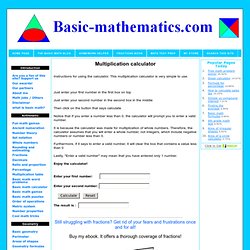 Multiplication calculator