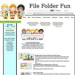 Multiplication File Folder Games