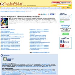 Popular Multiplication & Division Printables, Grades 3, 4, & 5