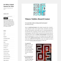 Multiplication Times Table Board Game