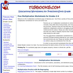 Free Multiplication Worksheets for Second-Sixth Grade