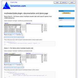 multiselect2side (multiple select double side) plugin: documentation and demo page