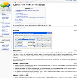 Tutorial Form MultiSelectCheckBox - Axaptapedia