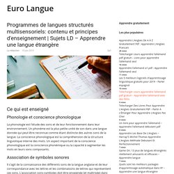 Programmes de langues structurés multisensoriels: contenu et principes d'enseignement