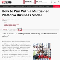 How to Win With a Multisided Platform Business Model