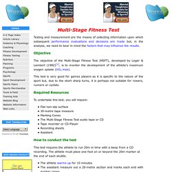 Multistage Fitness Test or Bleep Test