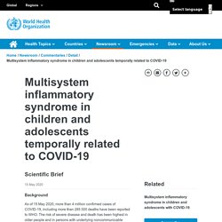 Multisystem inflammatory syndrome in children and adolescents temporally related to COVID-19