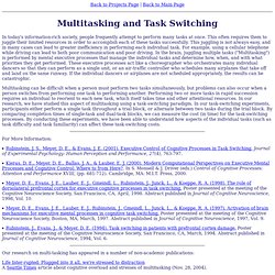 Multitasking and Task Switching in the BCA Lab