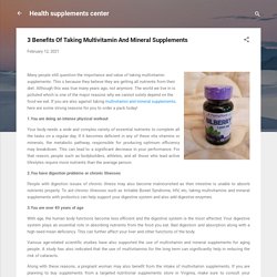 3 Benefits Of Taking Multivitamin And Mineral Supplements