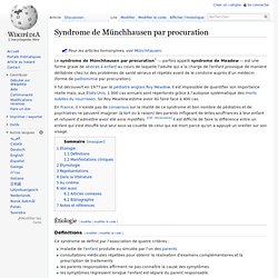 Syndrome de Münchhausen par procuration