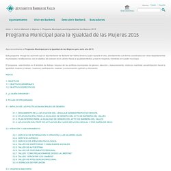 Programa Municipal para la Igualdad de las Mujeres 2015