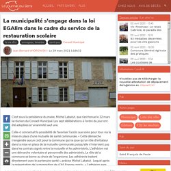 LE JOURNAL DU GERS 29/03/21 SAINT PUY - La municipalité s'engage dans la loi EGAlim dans le cadre du service de la restauration scolaire