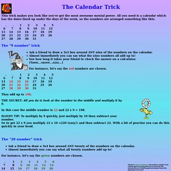 Murderous Maths: The Calendar Trick
