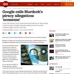 Google calls Murdoch's piracy allegations 'nonsense'