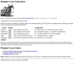 Murphys Law Calculator - StumbleUpon
