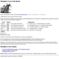 Murphys Law Calculator