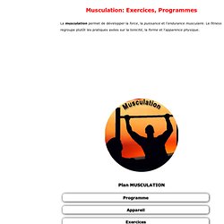 Musculation: Exercice, Programme