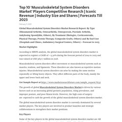 Top 10 ‘Musculoskeletal System Disorders Market’ Players Competitive Research