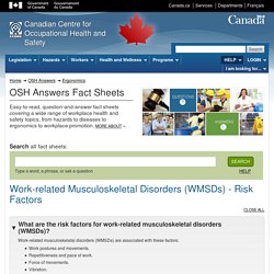 Work-related Musculoskeletal Disorders (WMSDs) - Risk Factors