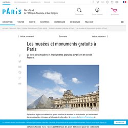 Les musées et monuments gratuits à Paris - Paris gratuit