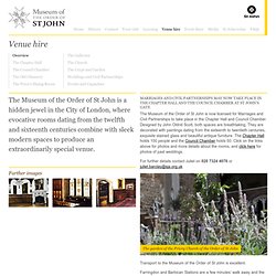 Venue hire < Museum of the Order of St John, Clerkenwell London