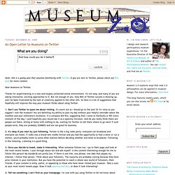 Museum 2.0: An Open Letter to Museums on Twitter